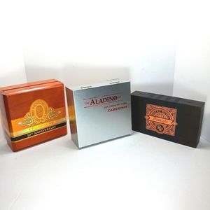CIGAR BOXES Lot of 3 EUC Metallic Accents Elegant Unique Gift Storage